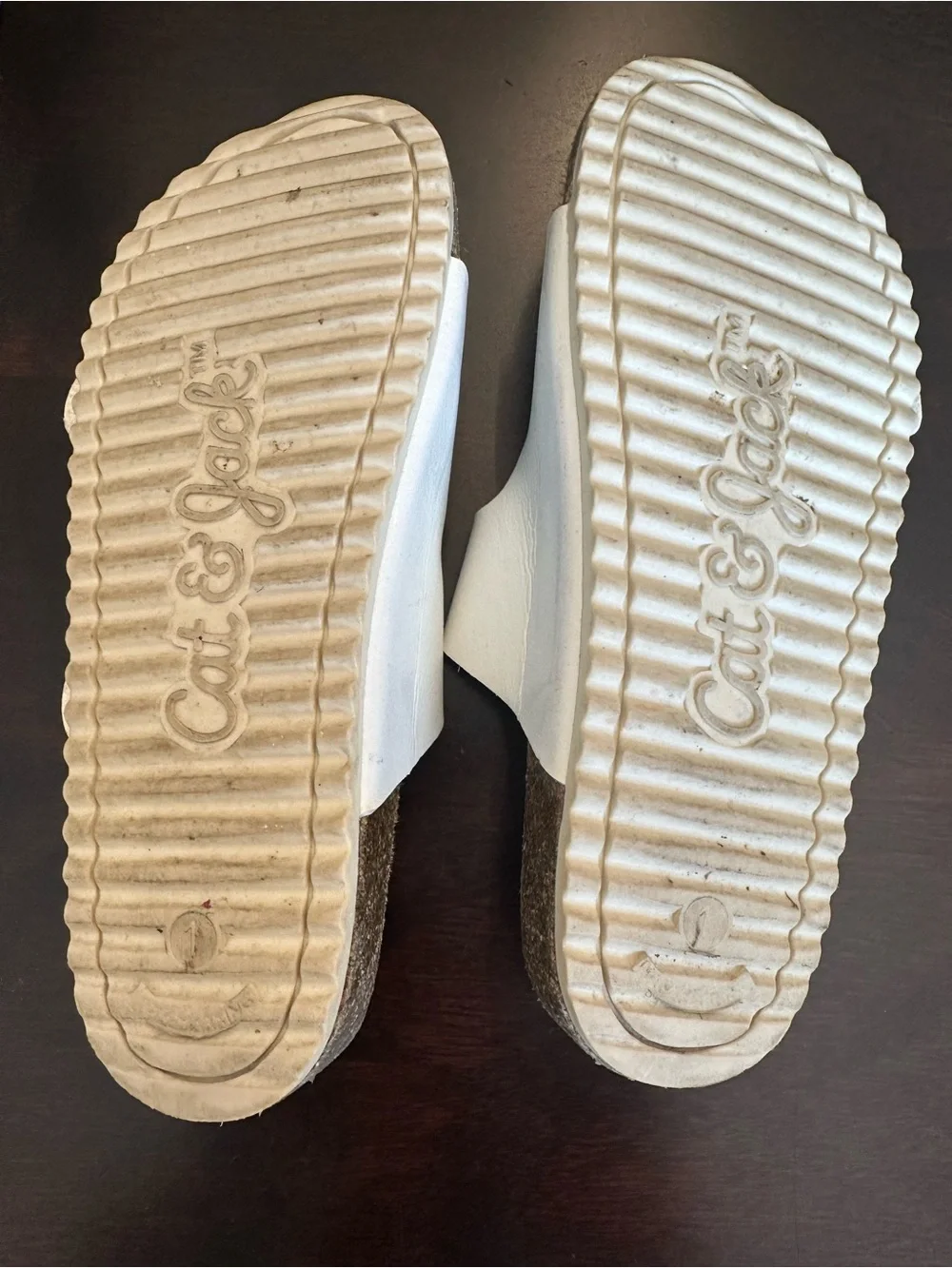 Kids Cat & Jack White Slide Sandals with buckles